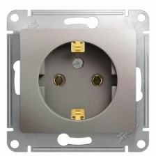 Розетка Schneider Electric GSL001243 GLOSSA, 16 А, с заземлением, платина