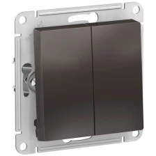 Выключатель 2х1-полюсный Schneider Electric ATN000651 AtlasDesign, 10 А, коричневый