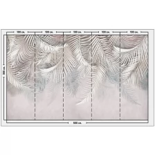 Фотообои / флизелиновые обои 3D Пальмовые листья 5 x 3 м