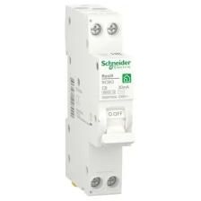 Дифференциальный автомат SCHNEIDER ELECTRIC RESI9 1P+N С 6А 6000A 30мА 18mm тип AC, R9D87606